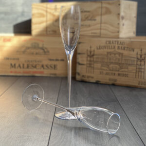 Two lead free crystal Champagne Flutes