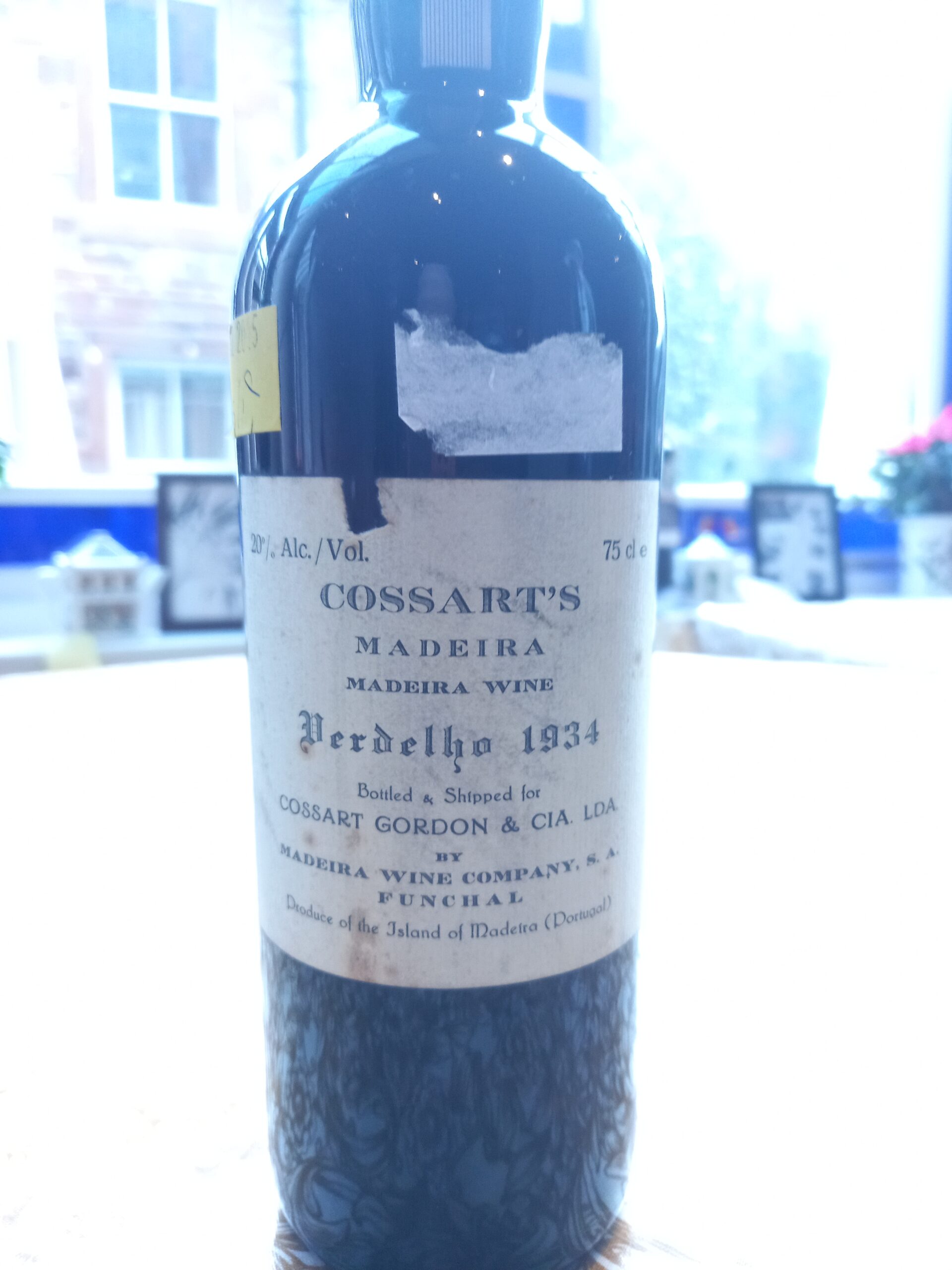 1934 Cossart Gordon Verdelho Vintage, Madeira, Portugal